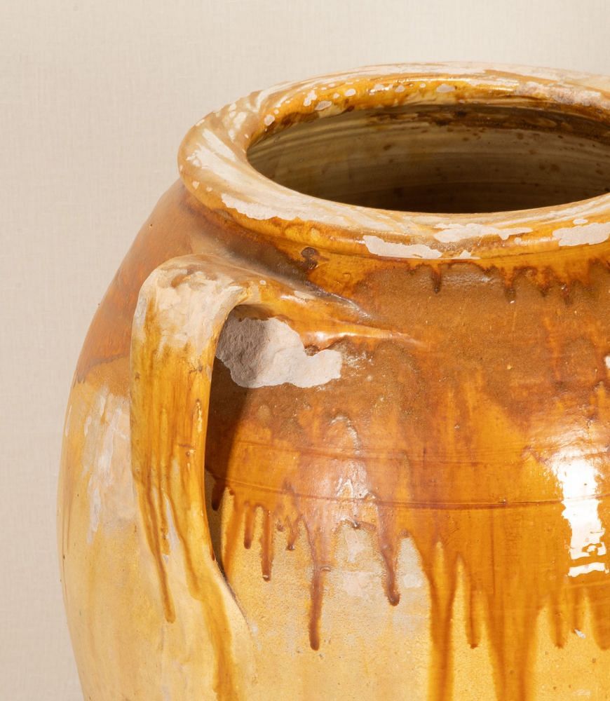 19th Century Italian Ochre Glazed Olive Pot DA7442904