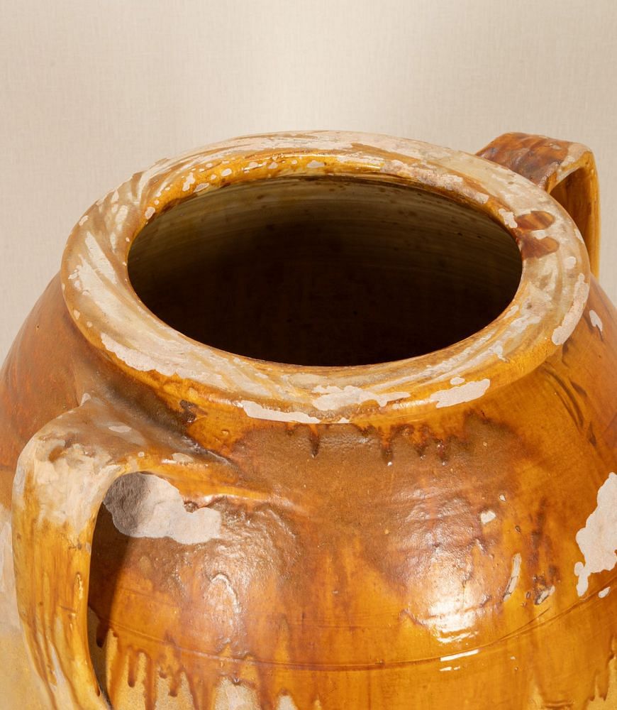 19th Century Italian Ochre Glazed Olive Pot DA7442904