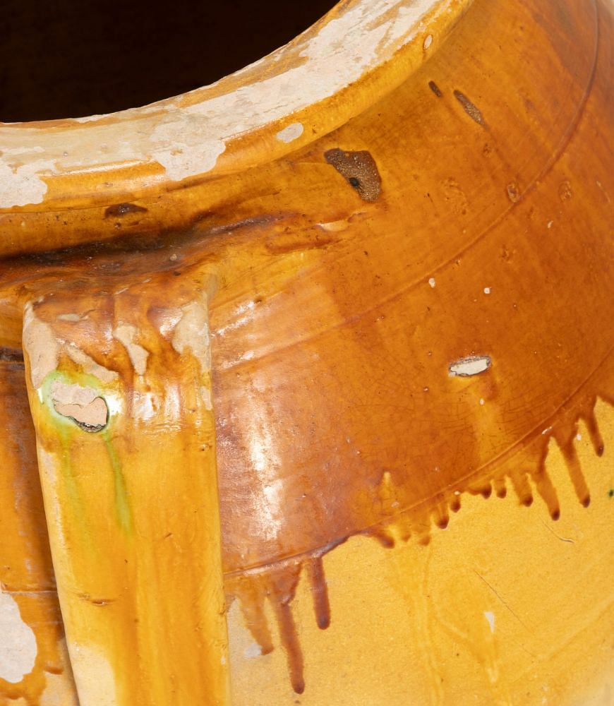19th Century Italian Ochre Glazed Olive Pot DA7442904