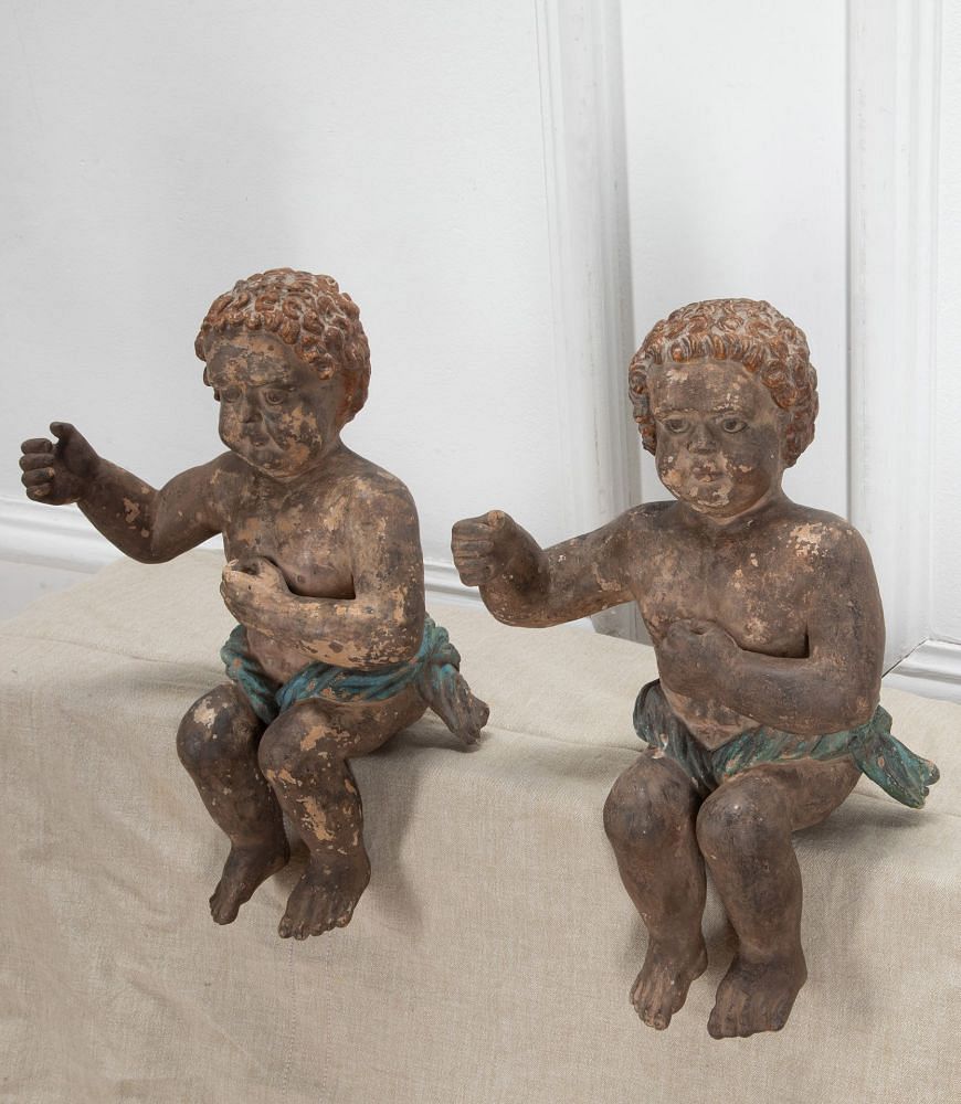 Pair of 19th Century Spanish Terracotta Cherubs DA7540949