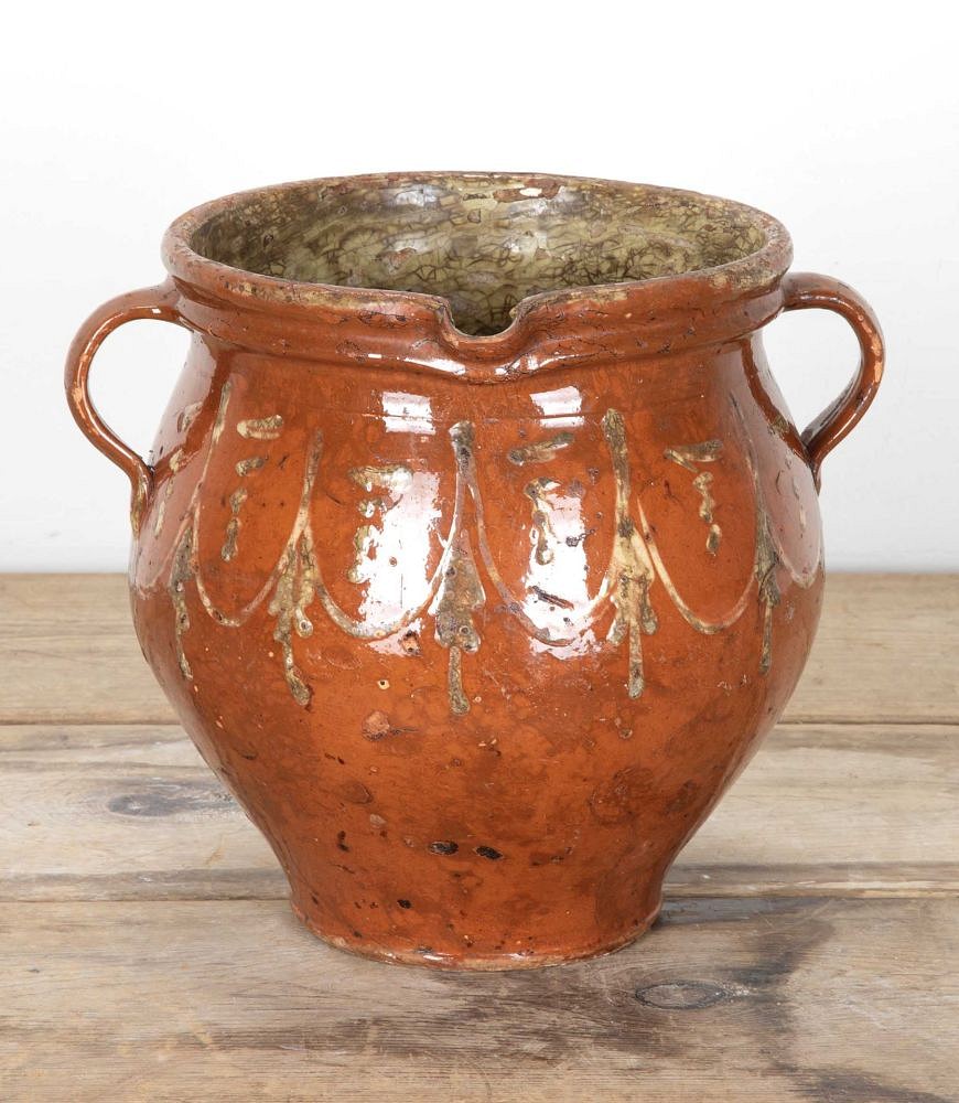 19th Century French Glazed Terracotta Oil Jar DA7542220