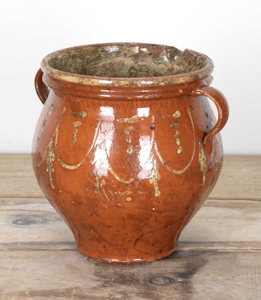 19th Century French Glazed Terracotta Oil Jar DA7542220