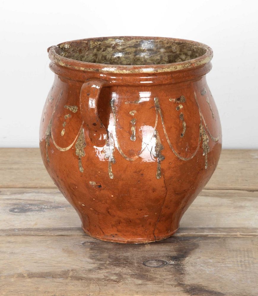 19th Century French Glazed Terracotta Oil Jar DA7542220