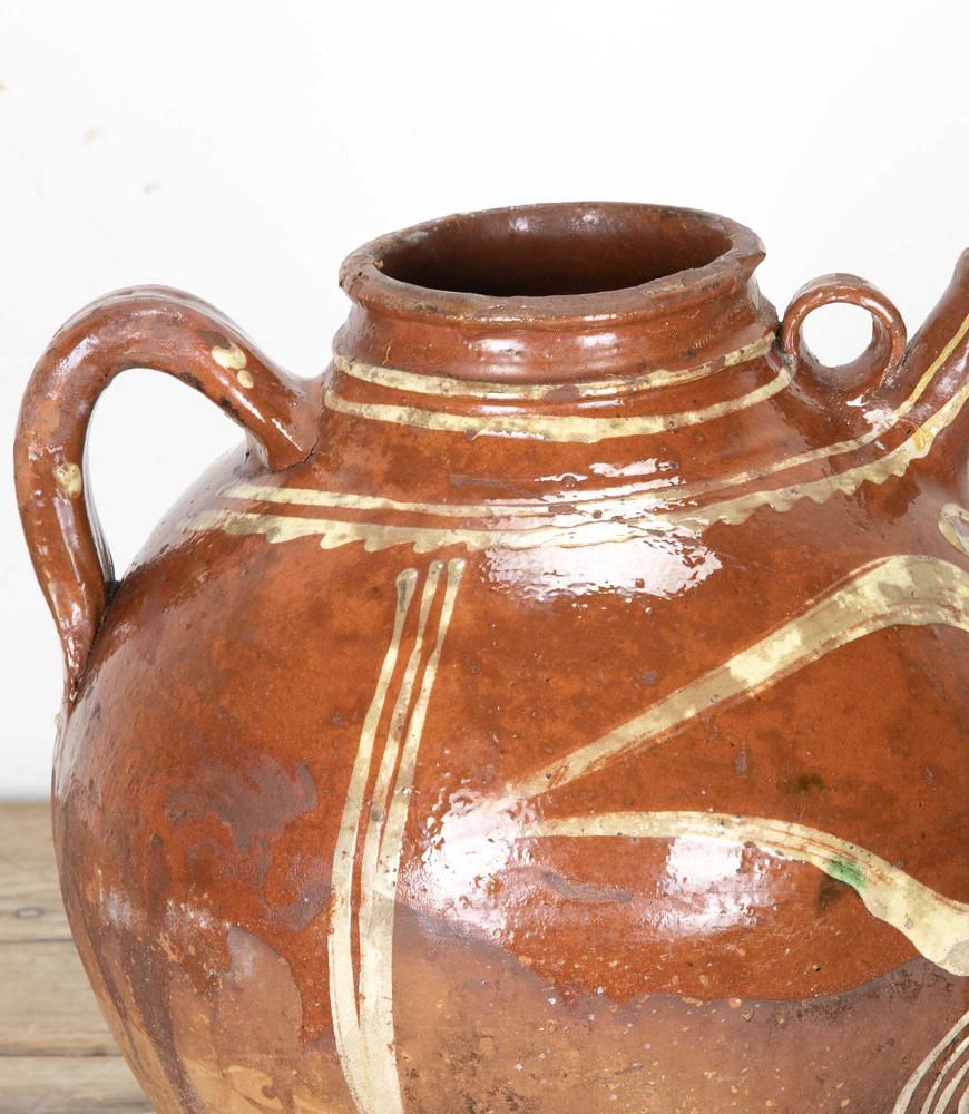 19th Century French Glazed and Decorated Oil Jar DA7542221
