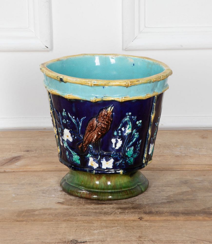 19th Century Joseph Holdcroft Majolica Cachepot DA7639257