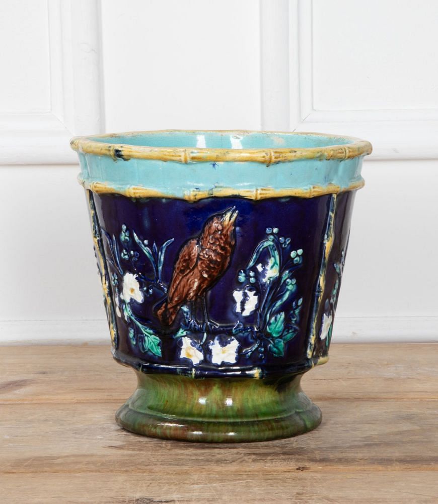 19th Century Joseph Holdcroft Majolica Cachepot DA7639257