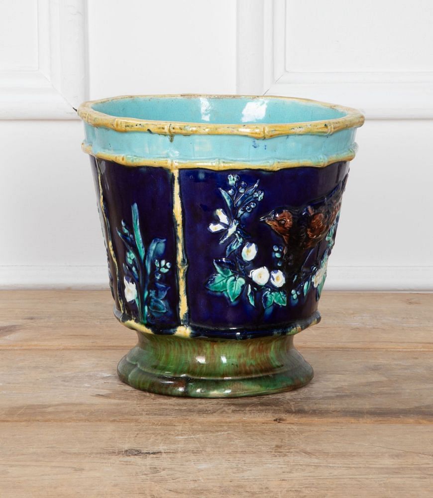19th Century Joseph Holdcroft Majolica Cachepot DA7639257