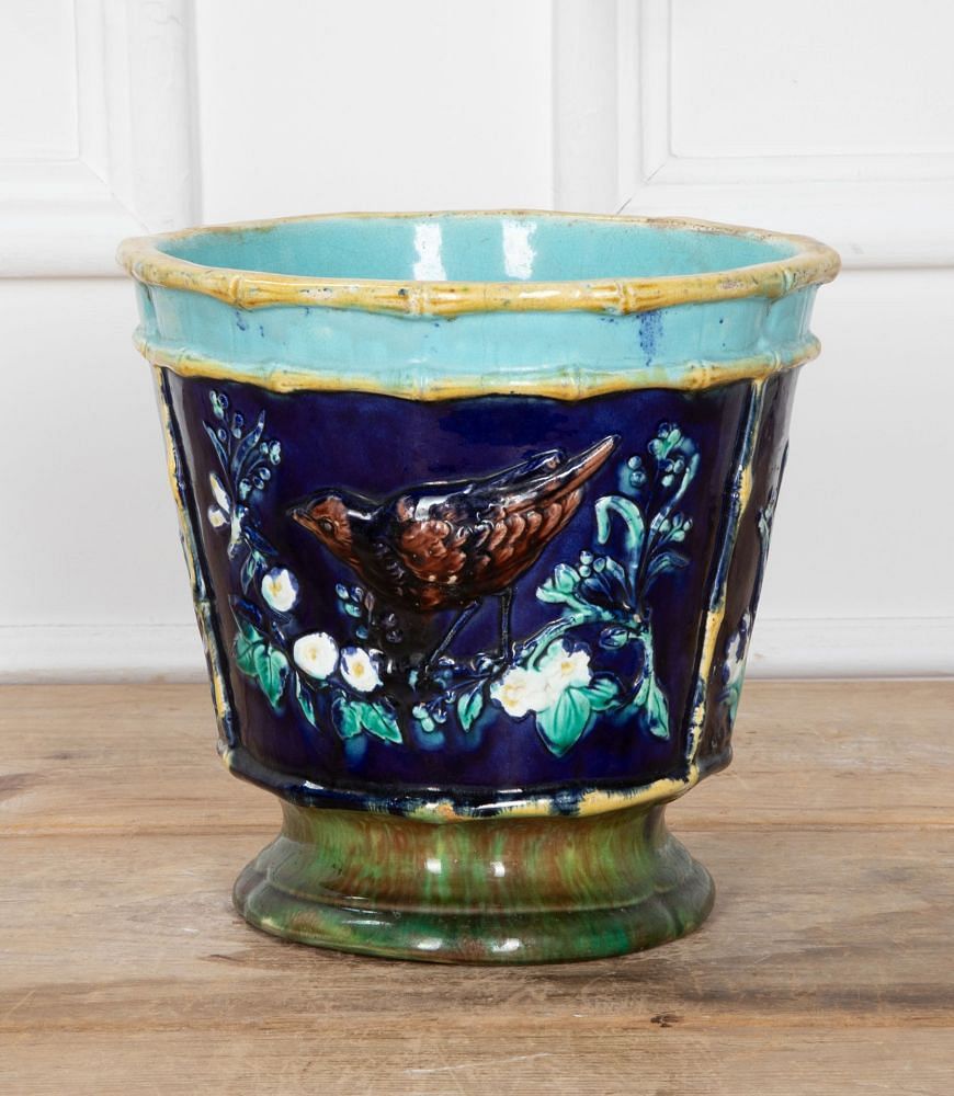 19th Century Joseph Holdcroft Majolica Cachepot DA7639257