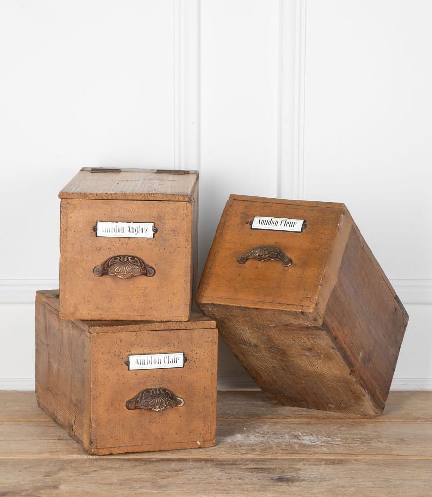 Set of Three 19th Century French Starch Boxes DA8036234