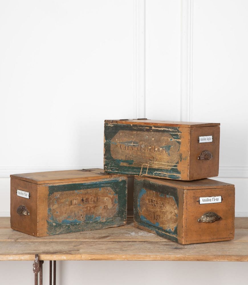 Set of Three 19th Century French Starch Boxes DA8036234
