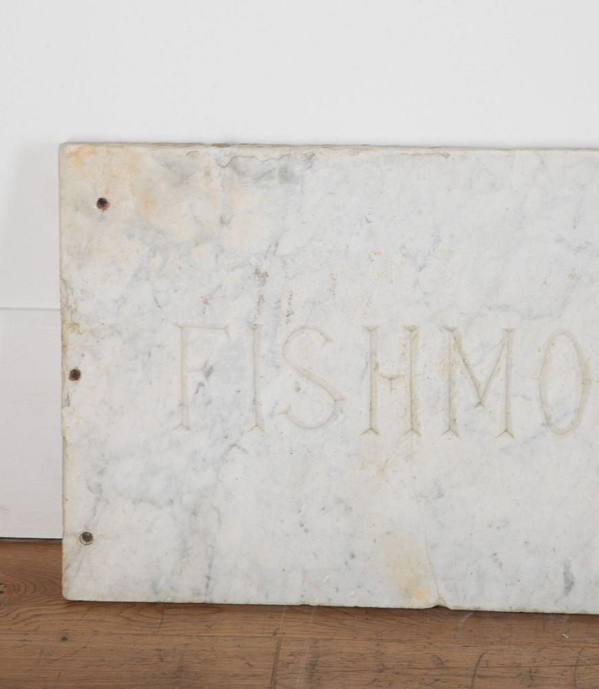 Large Marble Shop Sign "FISHMONGER & POULTERER" DA8236923