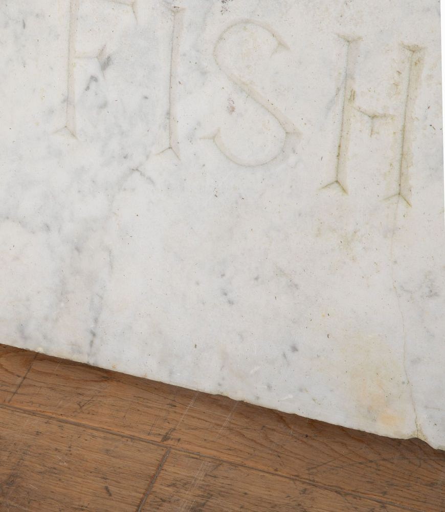 Large Marble Shop Sign "FISHMONGER & POULTERER" DA8236923