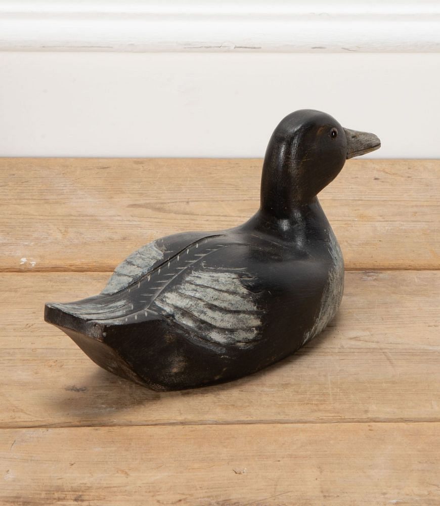 French 20th Century Carved Wooden Decoy Duck DA8539705