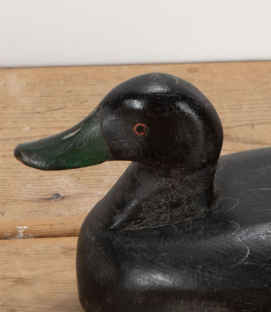 French 20th Century Carved Wooden Decoy Duck DA8539706