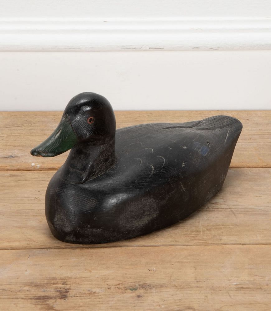 French 20th Century Carved Wooden Decoy Duck DA8539706