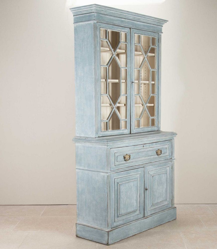 Early 20th Century English Painted Bookcase Secretaire DB5643942