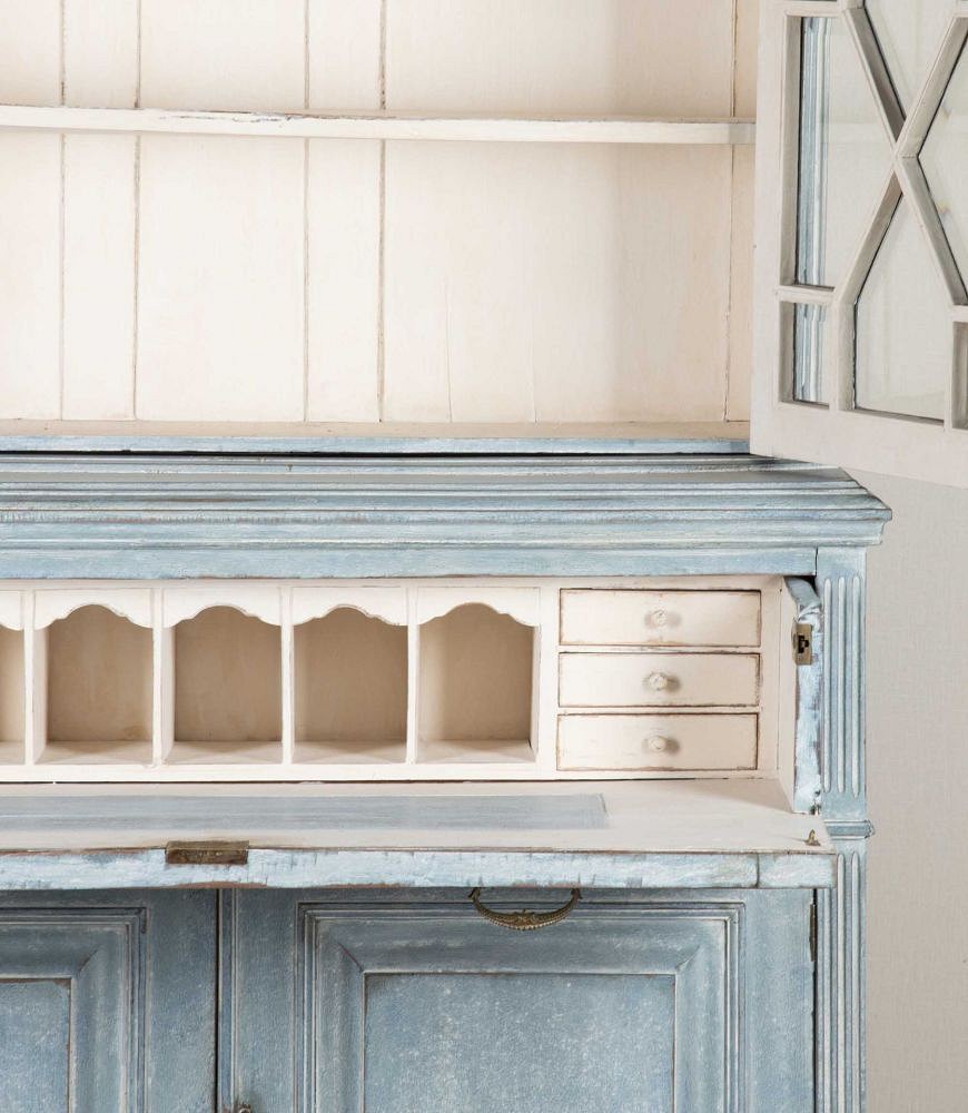Early 20th Century English Painted Bookcase Secretaire DB5643942