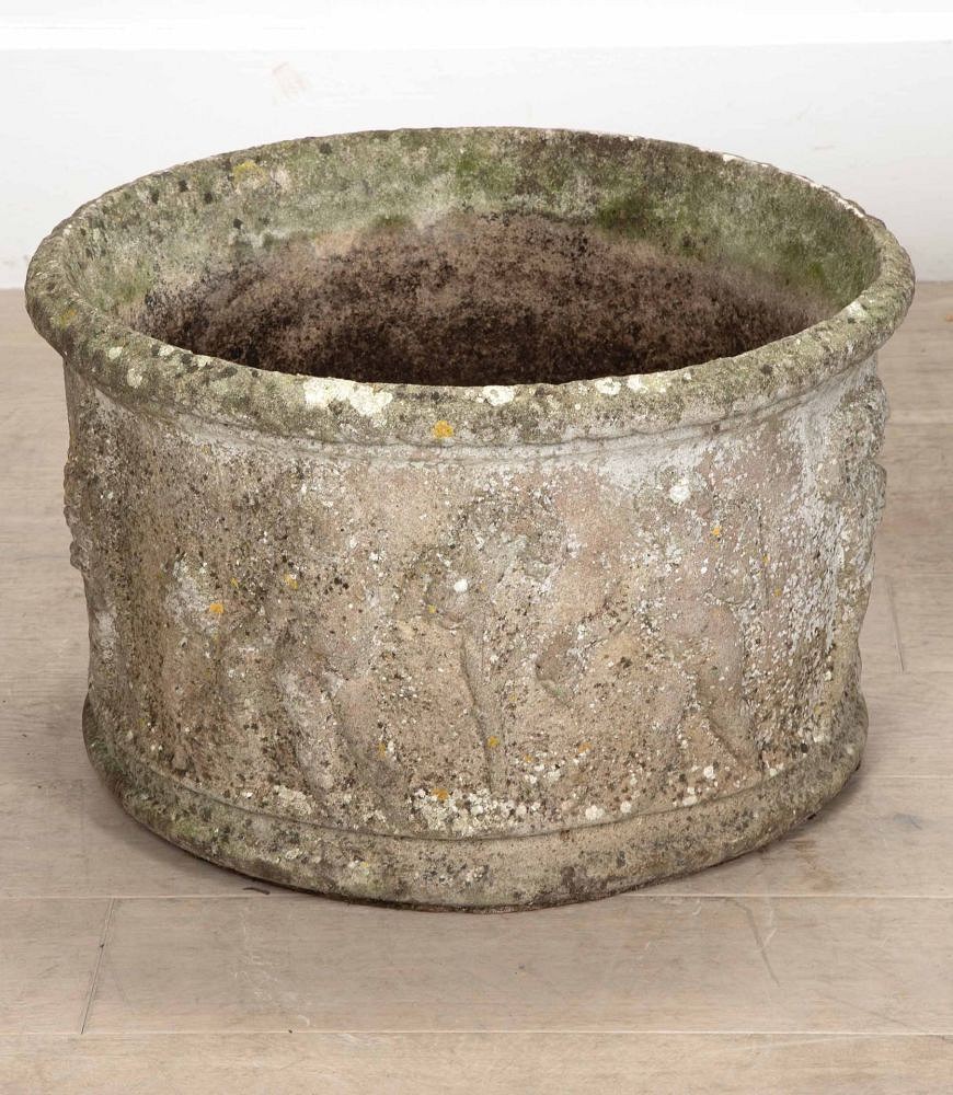 Large Pair of Early 20th Century Composition Stone Planters GA2040357
