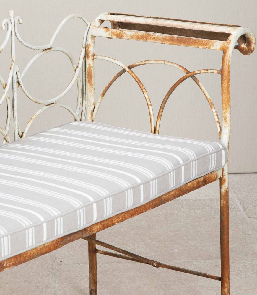 20th Century French Metal Bench with Cushion GA2043105