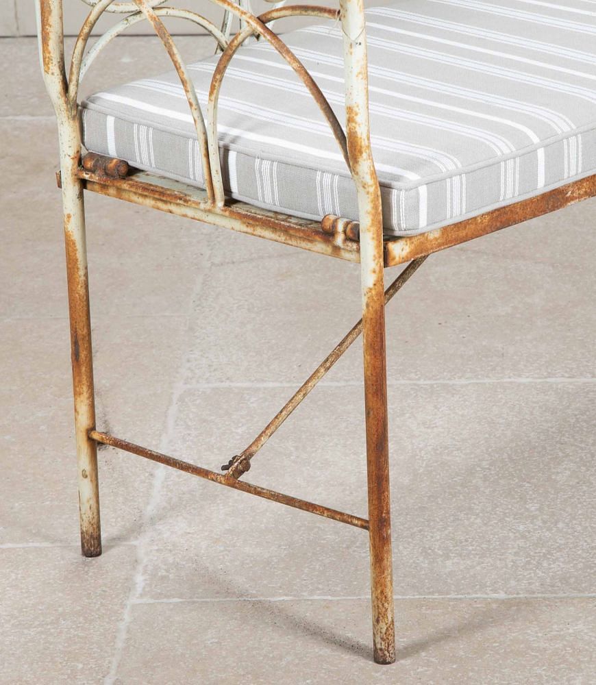 20th Century French Metal Bench with Cushion GA2043105