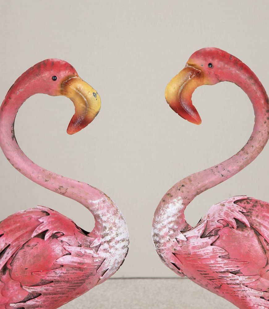 Pair of 20th Century French Pink Painted Metal Flamingoes GA2043106