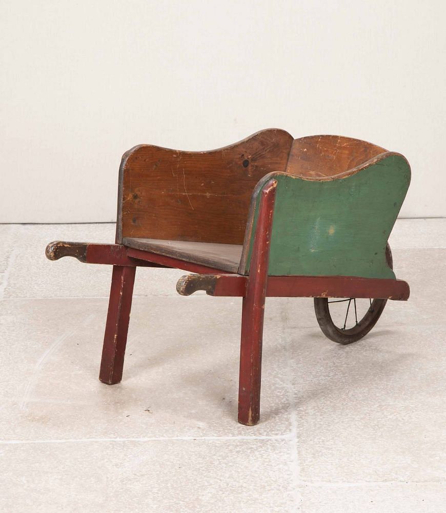 Early Victorian Wheelbarrow in Original Green Paint GA2043112