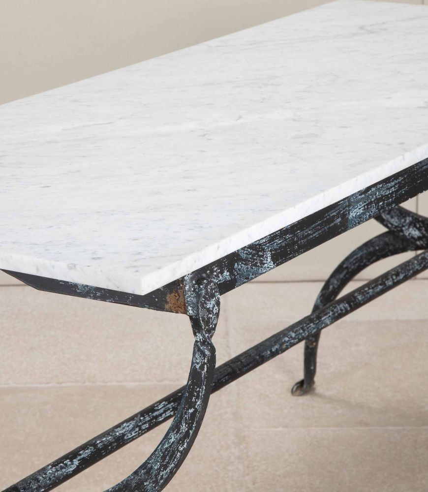 1950s French Iron and Marble Butchers Table GA3243239