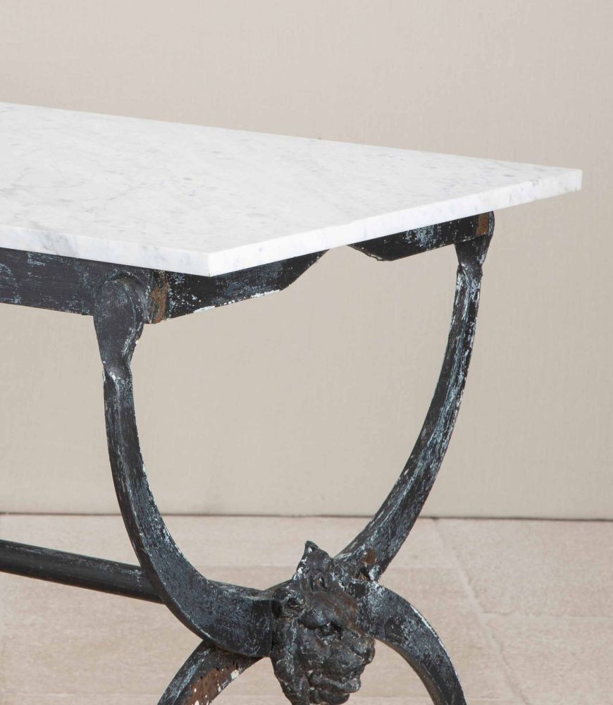 1950s French Iron and Marble Butchers Table GA3243239