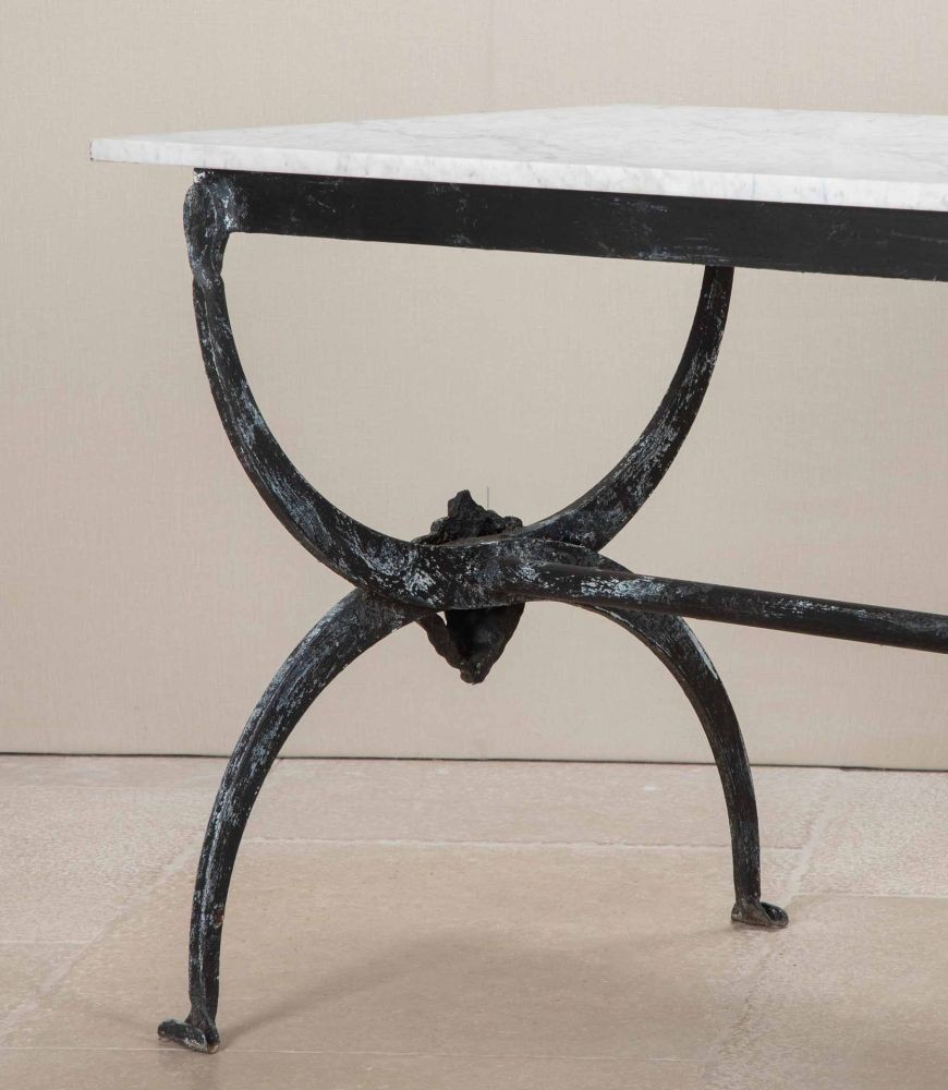 1950s French Iron and Marble Butchers Table GA3243239