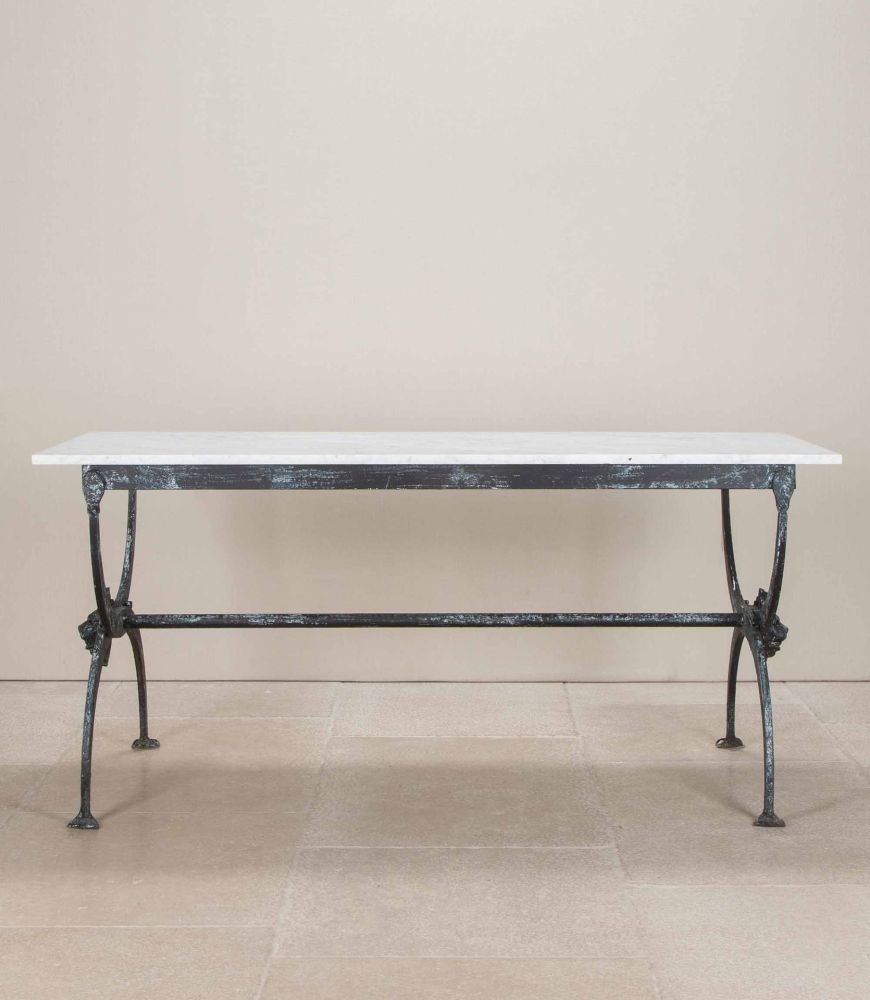 1950s French Iron and Marble Butchers Table GA3243239