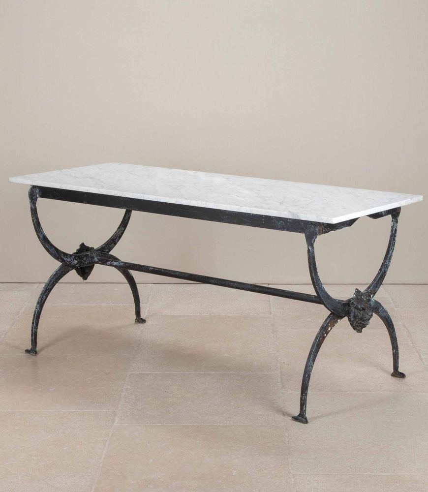 1950s French Iron and Marble Butchers Table GA3243239