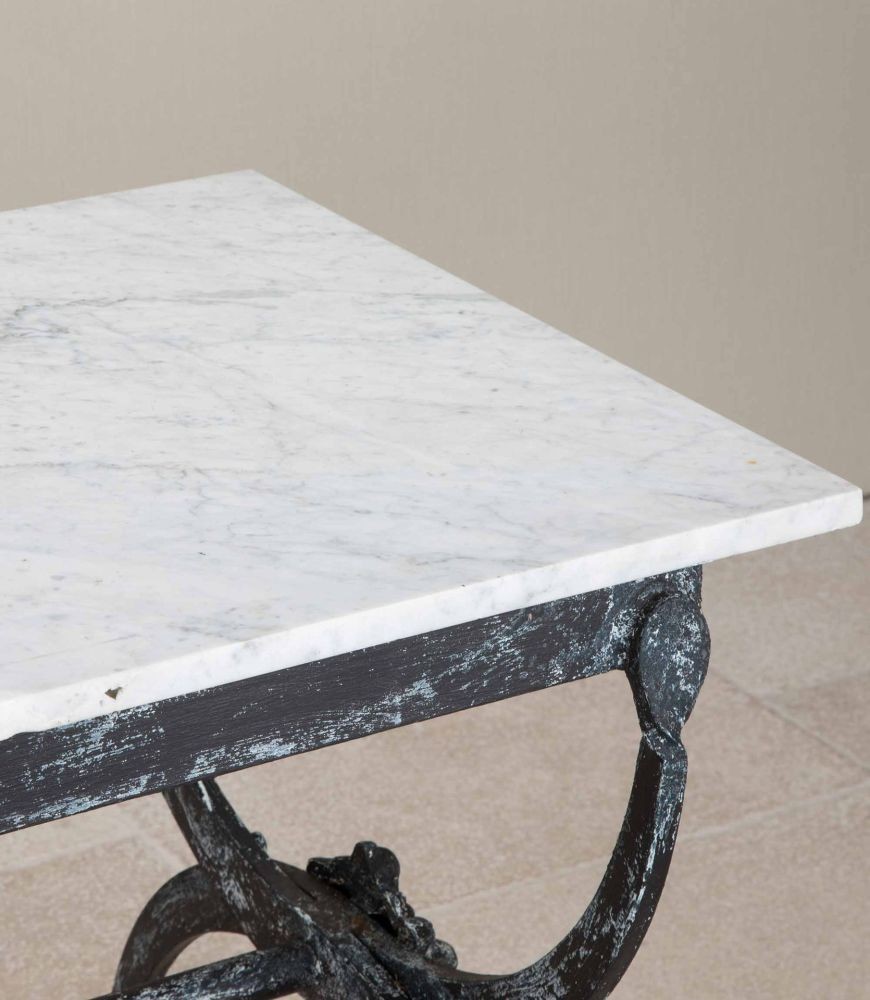1950s French Iron and Marble Butchers Table GA3243239
