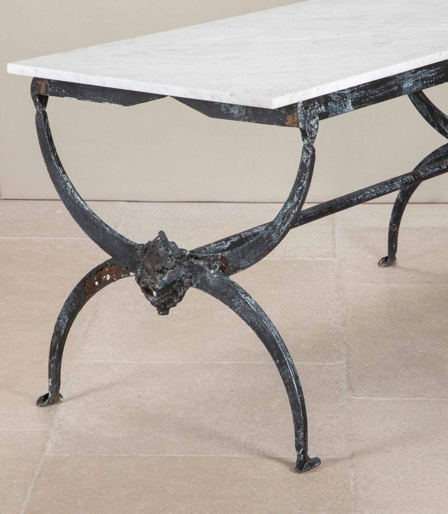 1950s French Iron and Marble Butchers Table GA3243239