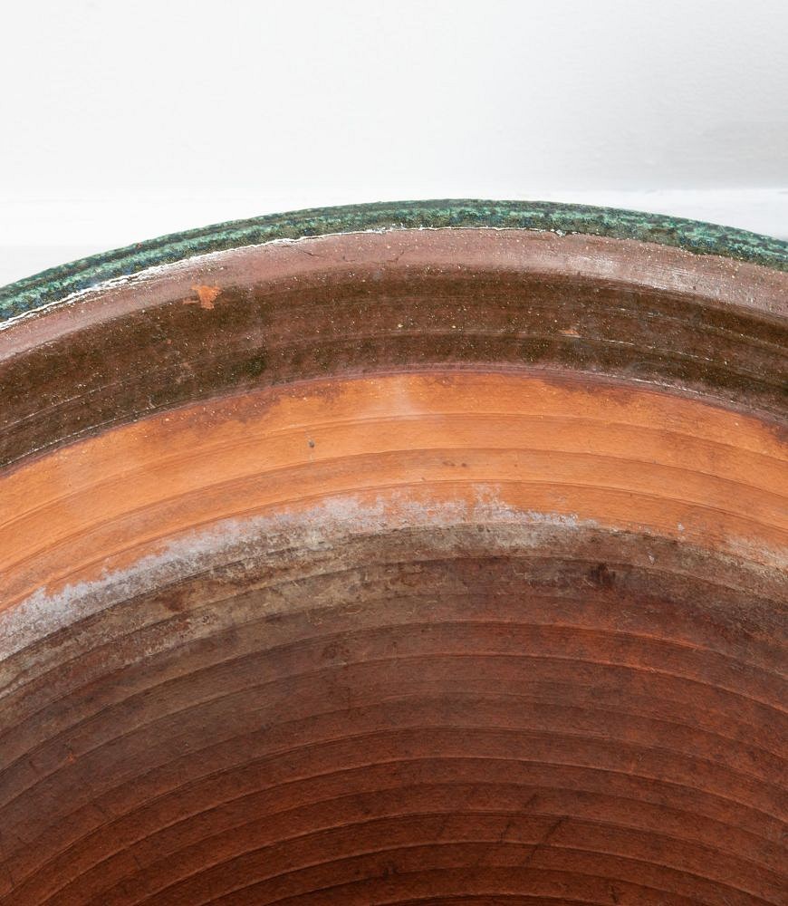 Pair of Large Early 20th Century French Green Glazed Earthenware Planters GA3439220