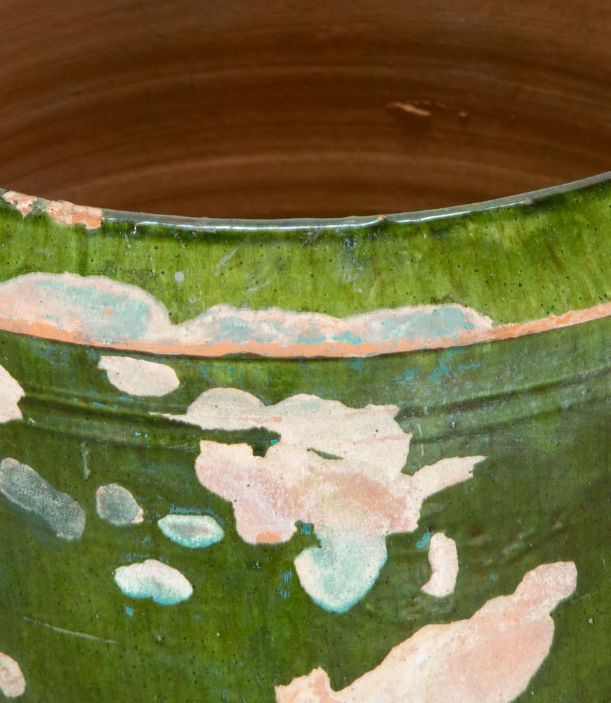 19th Century Castelnaudary Green Glaze Terracotta Planter GA3442343