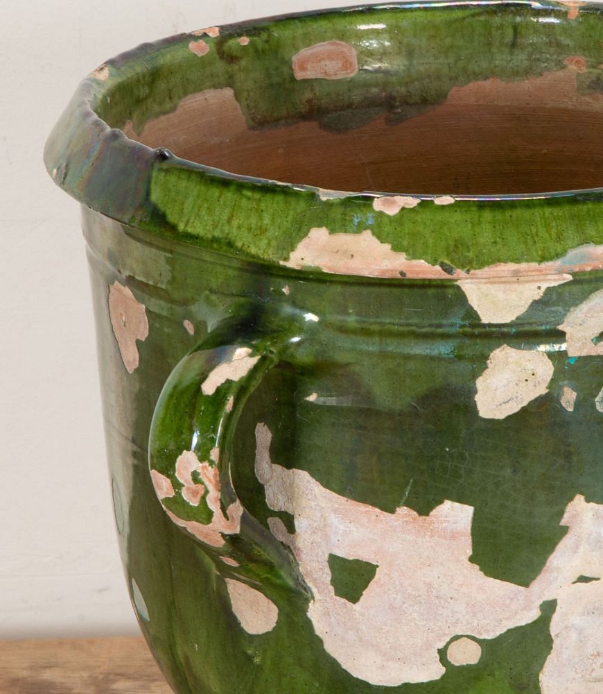 19th Century Castelnaudary Green Glaze Terracotta Planter GA3442343