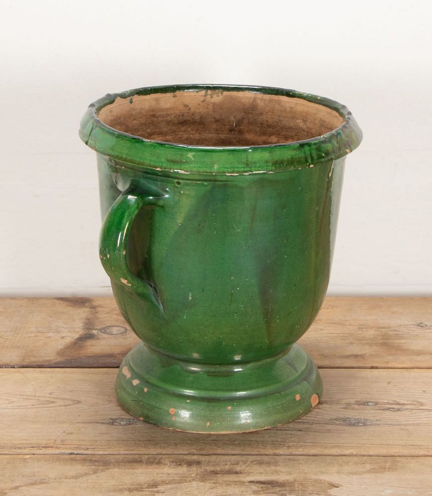 19th Century Castelnaudary Green Glaze Terracotta Planter GA3442344
