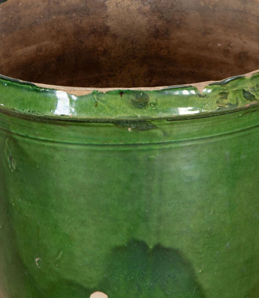 19th Century Castelnaudary Green Glaze Terracotta Planter GA3442345