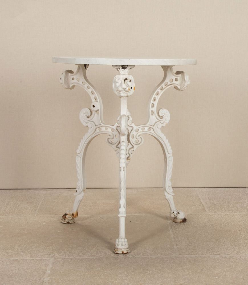 Victorian Cast Iron Garden Table with Marble Top GA3743420