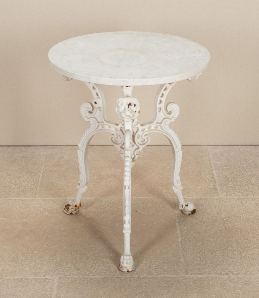 Victorian Cast Iron Garden Table with Marble Top GA3743420