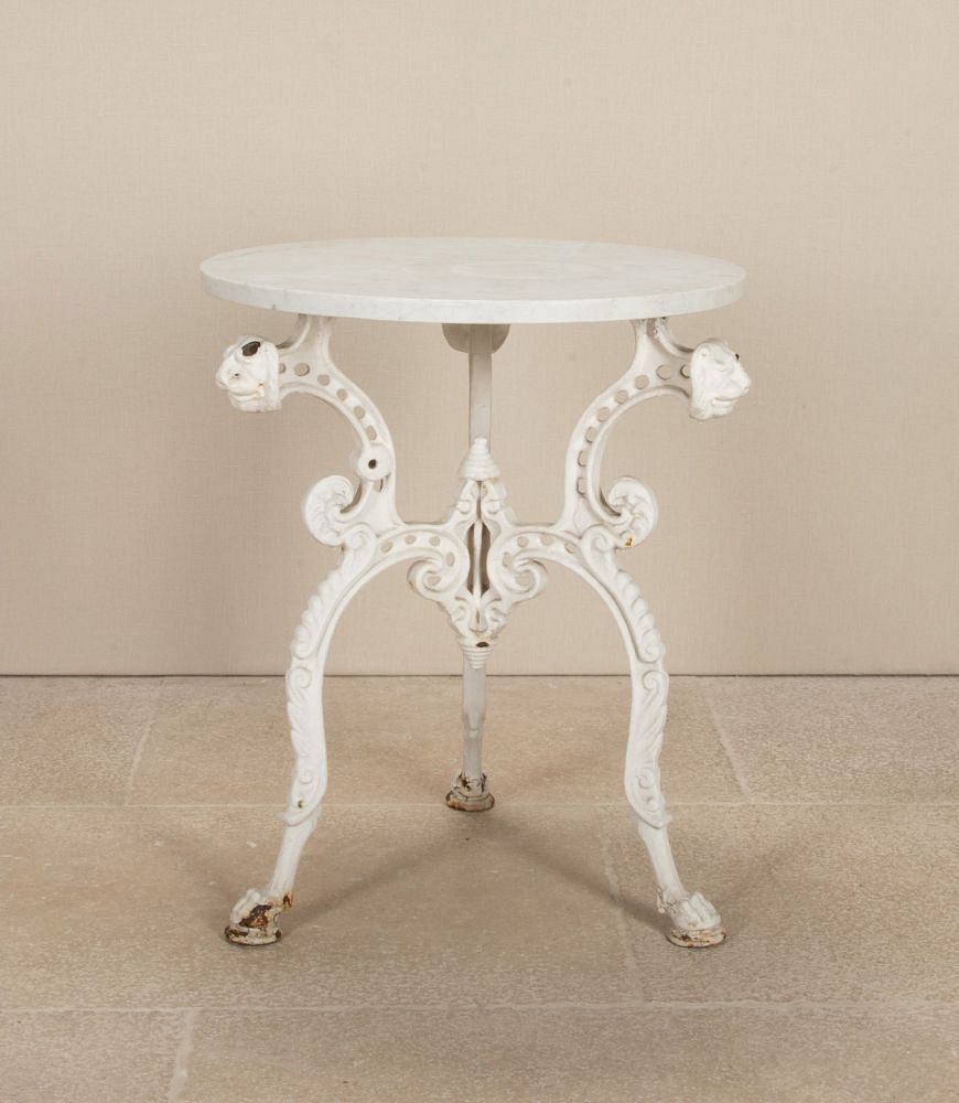 Victorian Cast Iron Garden Table with Marble Top GA3743420