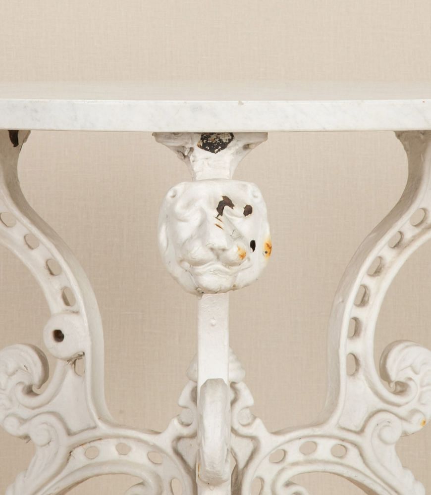Victorian Cast Iron Garden Table with Marble Top GA3743420