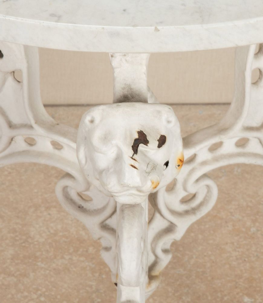 Victorian Cast Iron Garden Table with Marble Top GA3743420