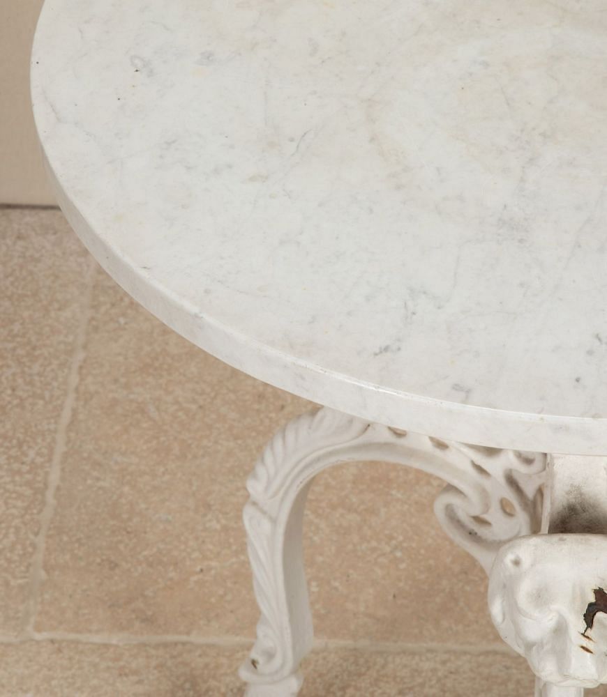 Victorian Cast Iron Garden Table with Marble Top GA3743420