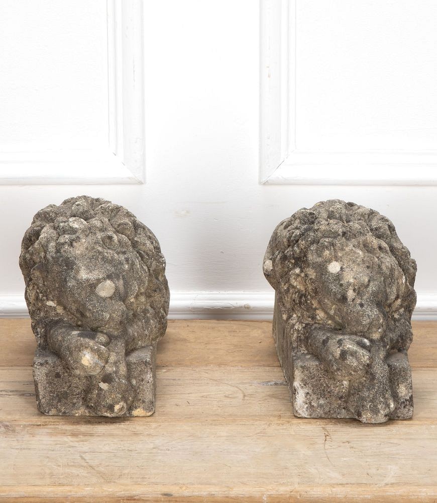 Pair of 20th Century Composite Lions GA3937800