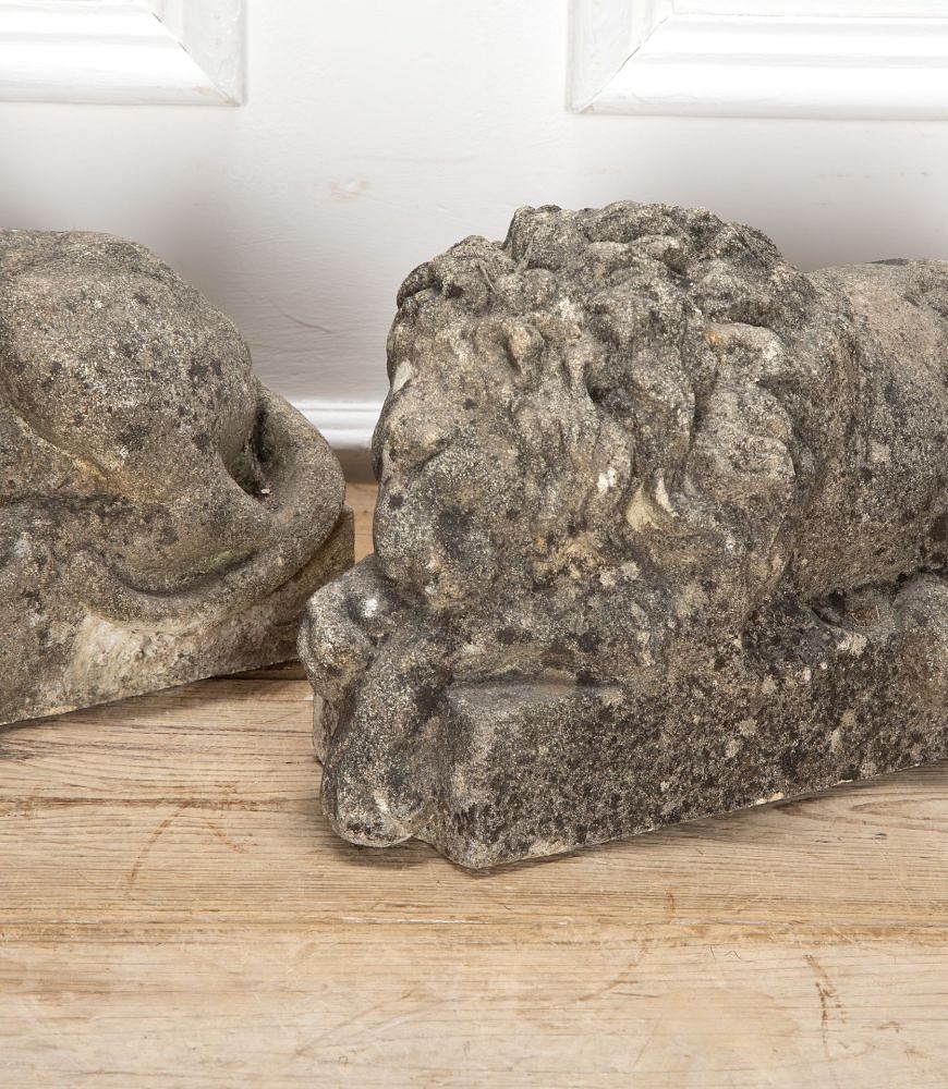 Pair of 20th Century Composite Lions GA3937800
