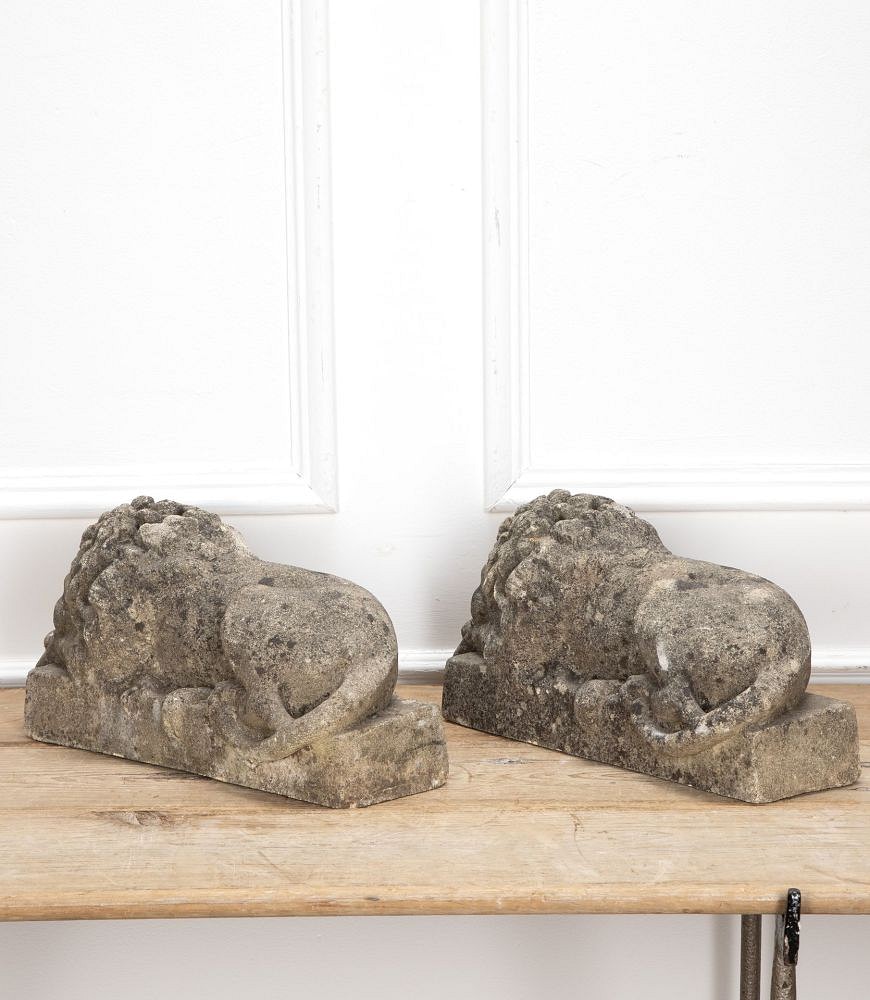 Pair of 20th Century Composite Lions GA3937800
