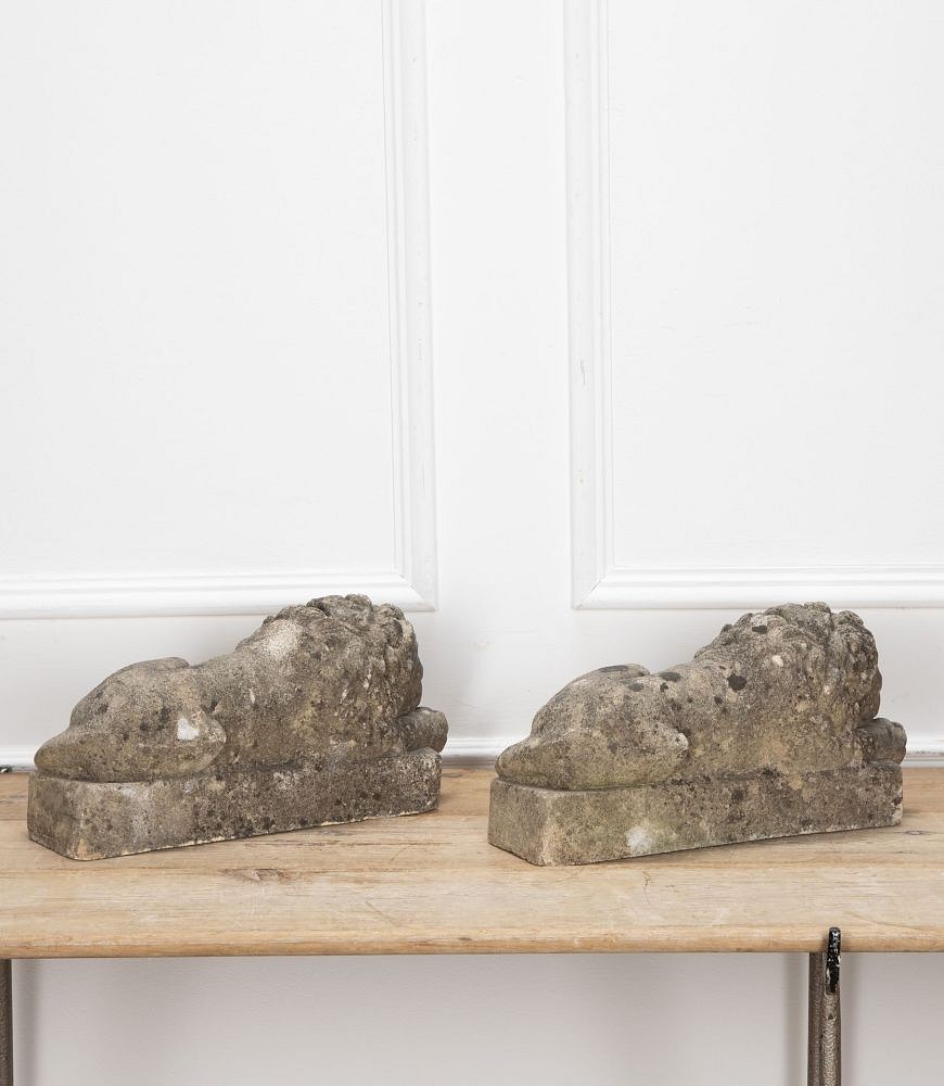 Pair of 20th Century Composite Lions GA3937800