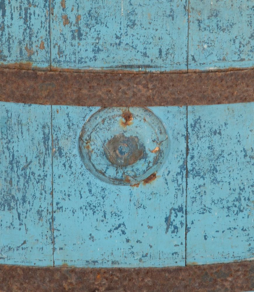 19th Century Victorian Blue Painted Oak Barrel GA7442903