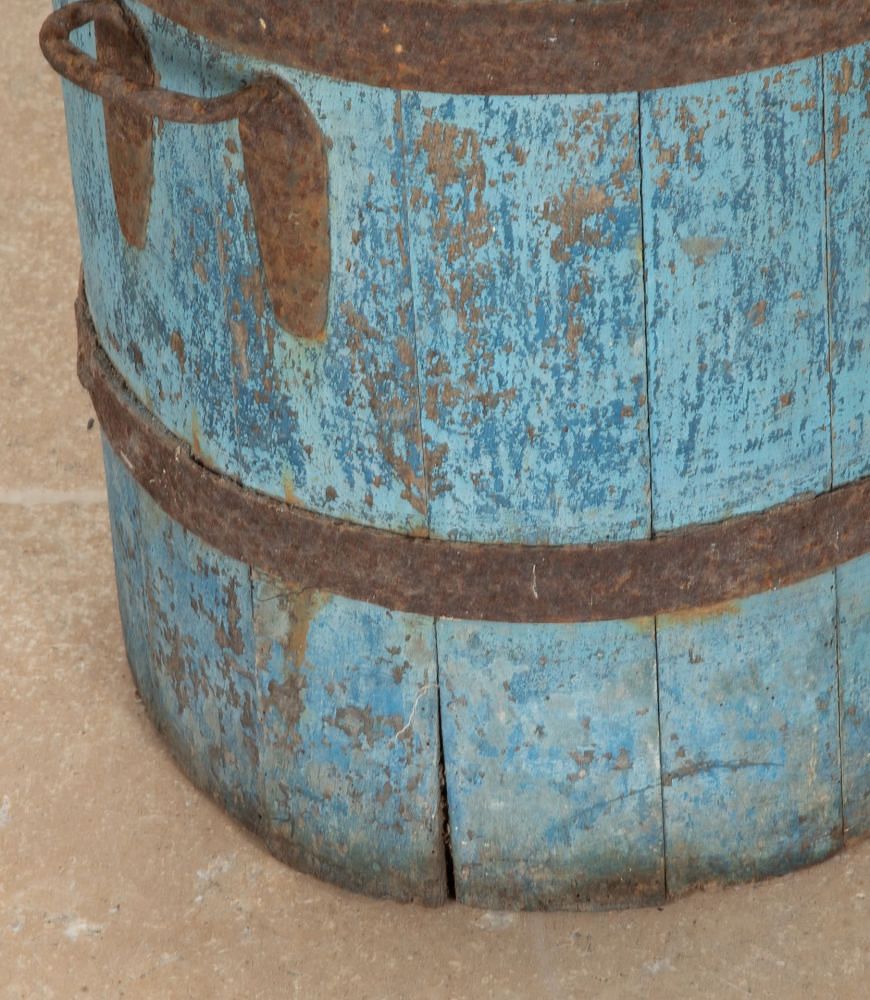 19th Century Victorian Blue Painted Oak Barrel GA7442903